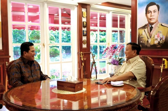 Menteri Pertahanan, Prabowo Subianto bersama Menteri BUMN Erick Thohir. (Dok. Kemhan.go.id)
