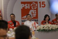Ketua Umum Partai Gerindra Prabowo Subianto dan mengunjungi Partai Solidaritas Indonesia (PSI). (Dok. Tim Media Prabowo) 
